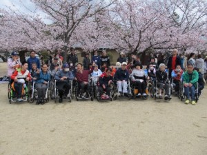 お花見の集合写真